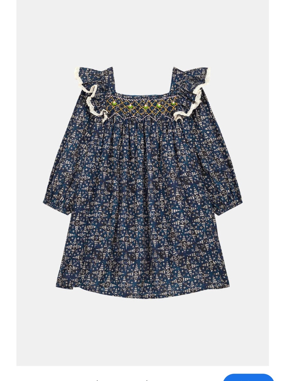 Louise Misha Martina lace-trimmed cotton dress in blue, size 6